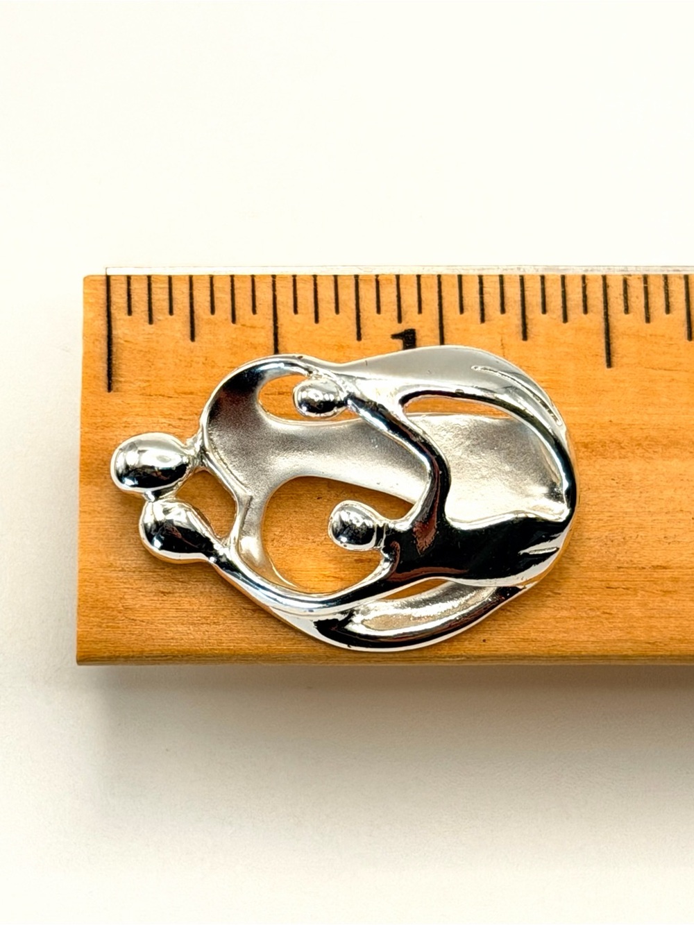 Carolyn Pollack Relios 925 Sterling Silver Loving Family Brooch Pendant Signed - Picture 6 of 8